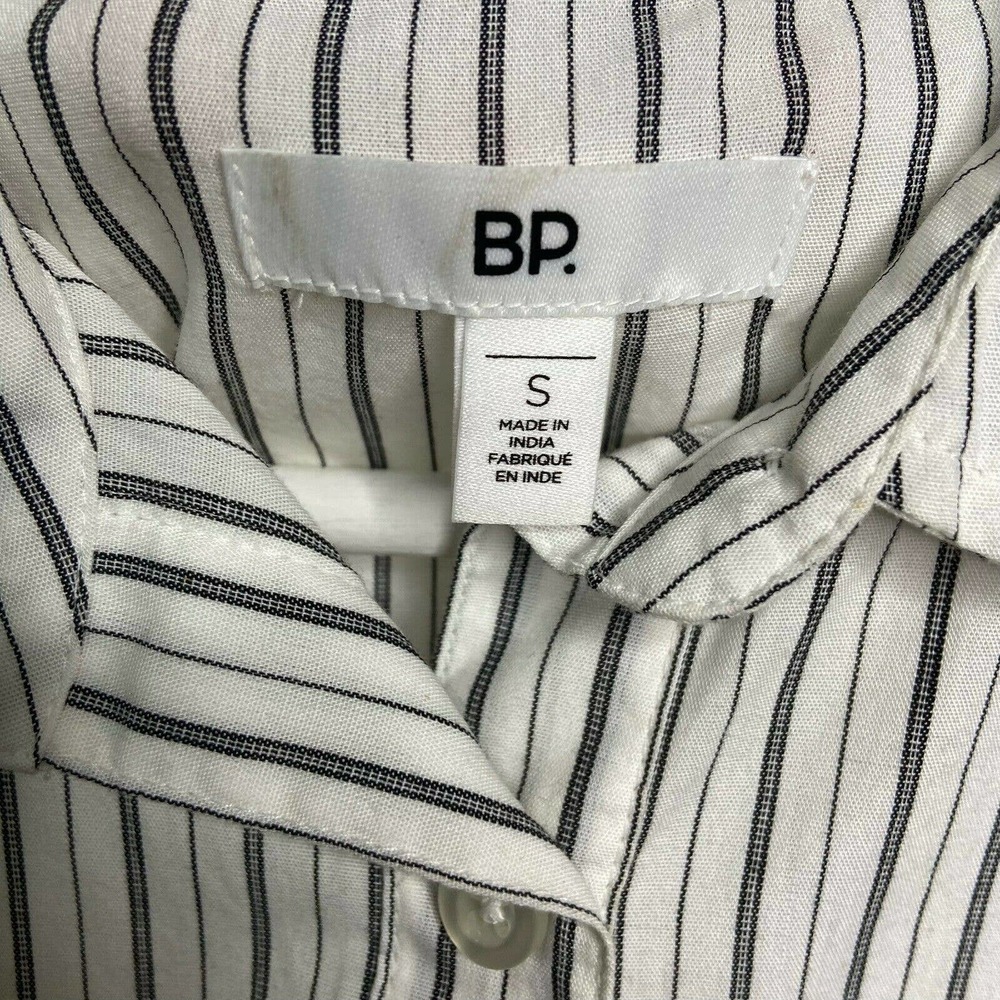 bp. Dramatic High Low Hem Striped Button Up Top - Picture 9 of 9